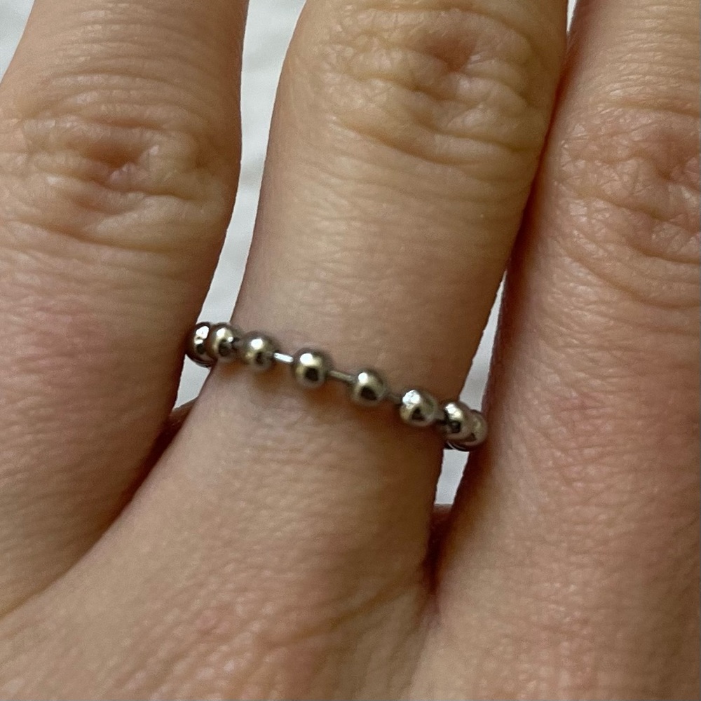 🪩silver ballchain ring🪩
